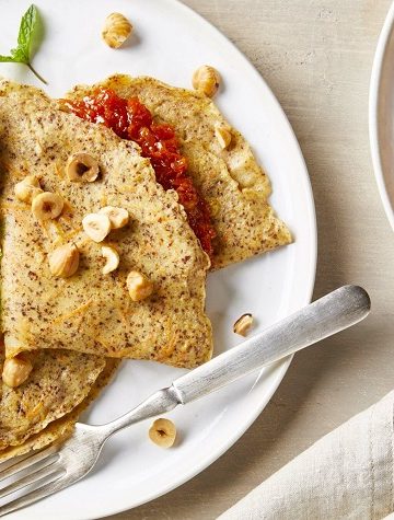 Panquecas de Cenoura e Chocolate com Marmelada