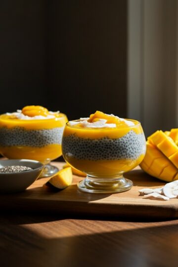 Mousse de Manga com Chia e Coco