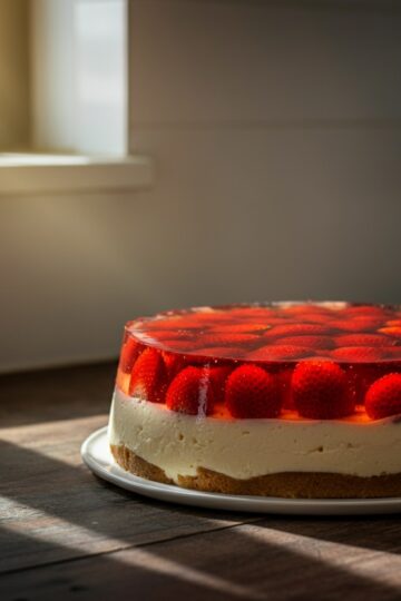 Torta de Morango com Creme e Gelatina